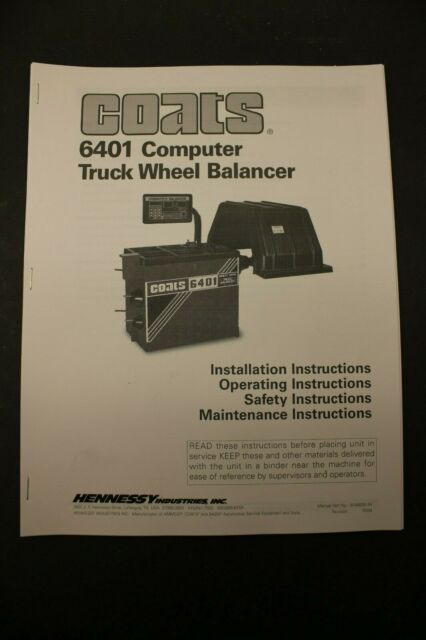 Coats 6401 Tire Balancer User Manual
